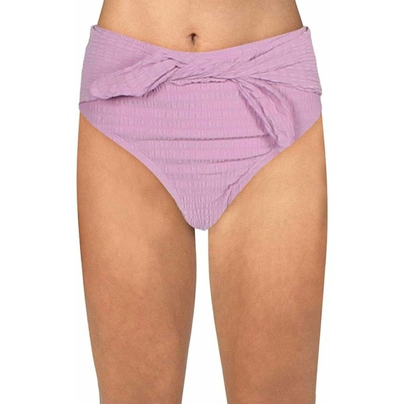 Jessica Simpson Womens Textured Front Tie Swim Bottom Separates - Rose Dust Sz S - Picture 2 of 6